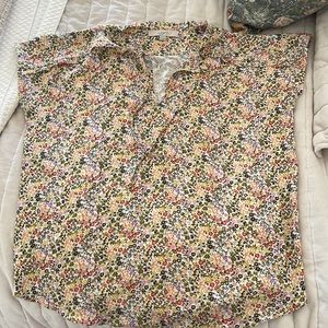 Loft Medium Flowered Short Sleeve Shirt